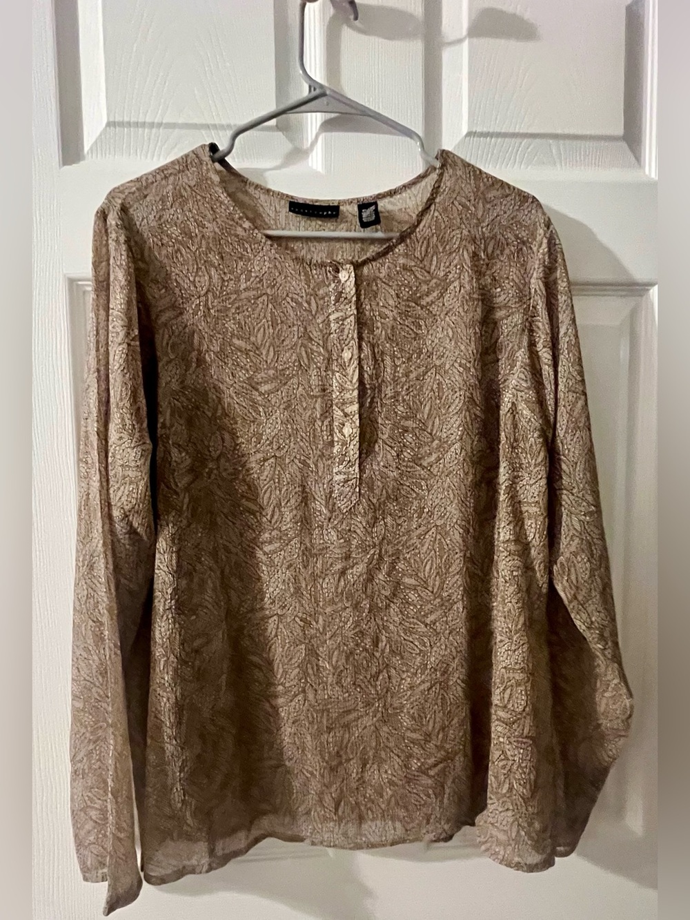 Apostrophe Light Brown Patterned Long-Sleeve Shirt